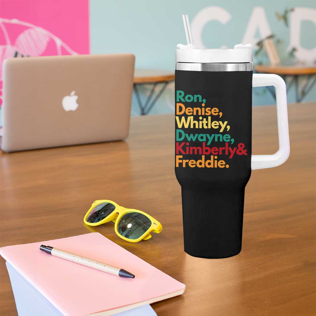90s Black Sitcom HBCU Culture Tribute Tumbler With Handle Ron Denise Whitley Dwayne Kimberly Freddie