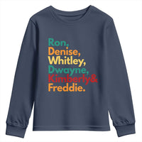 90s Black Sitcom HBCU Culture Tribute Youth Sweatshirt Ron Denise Whitley Dwayne Kimberly Freddie