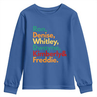 90s Black Sitcom HBCU Culture Tribute Youth Sweatshirt Ron Denise Whitley Dwayne Kimberly Freddie