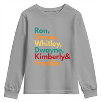 90s Black Sitcom HBCU Culture Tribute Youth Sweatshirt Ron Denise Whitley Dwayne Kimberly Freddie
