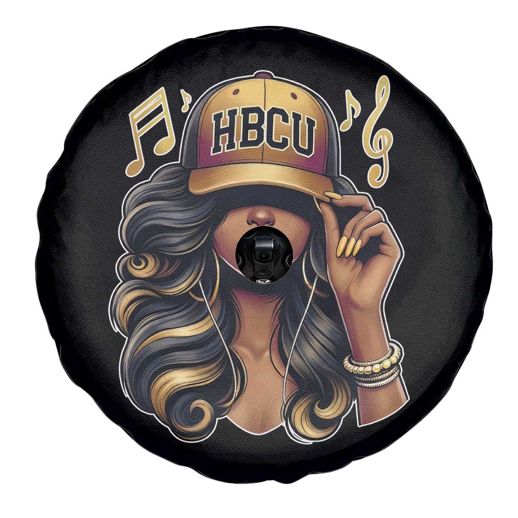 HBCU Queen Vibes Spare Tire Cover Melanin Music College Pride for Black Excellence Supporters