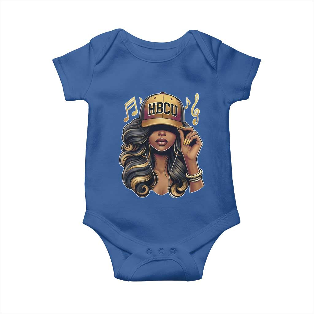 HBCU Queen Vibes Baby Onesie Melanin Music College Pride for Black Excellence Supporters
