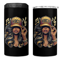HBCU Queen Vibes 4 in 1 Can Cooler Tumbler Melanin Music College Pride for Black Excellence Supporters