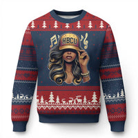 HBCU Queen Vibes Ugly Christmas Sweater Melanin Music College Pride for Black Excellence Supporters