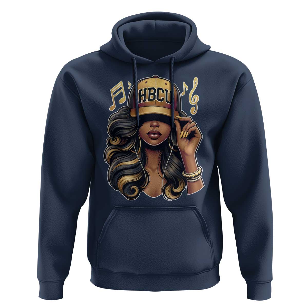 HBCU Queen Vibes Hoodie Melanin Music College Pride for Black Excellence Supporters