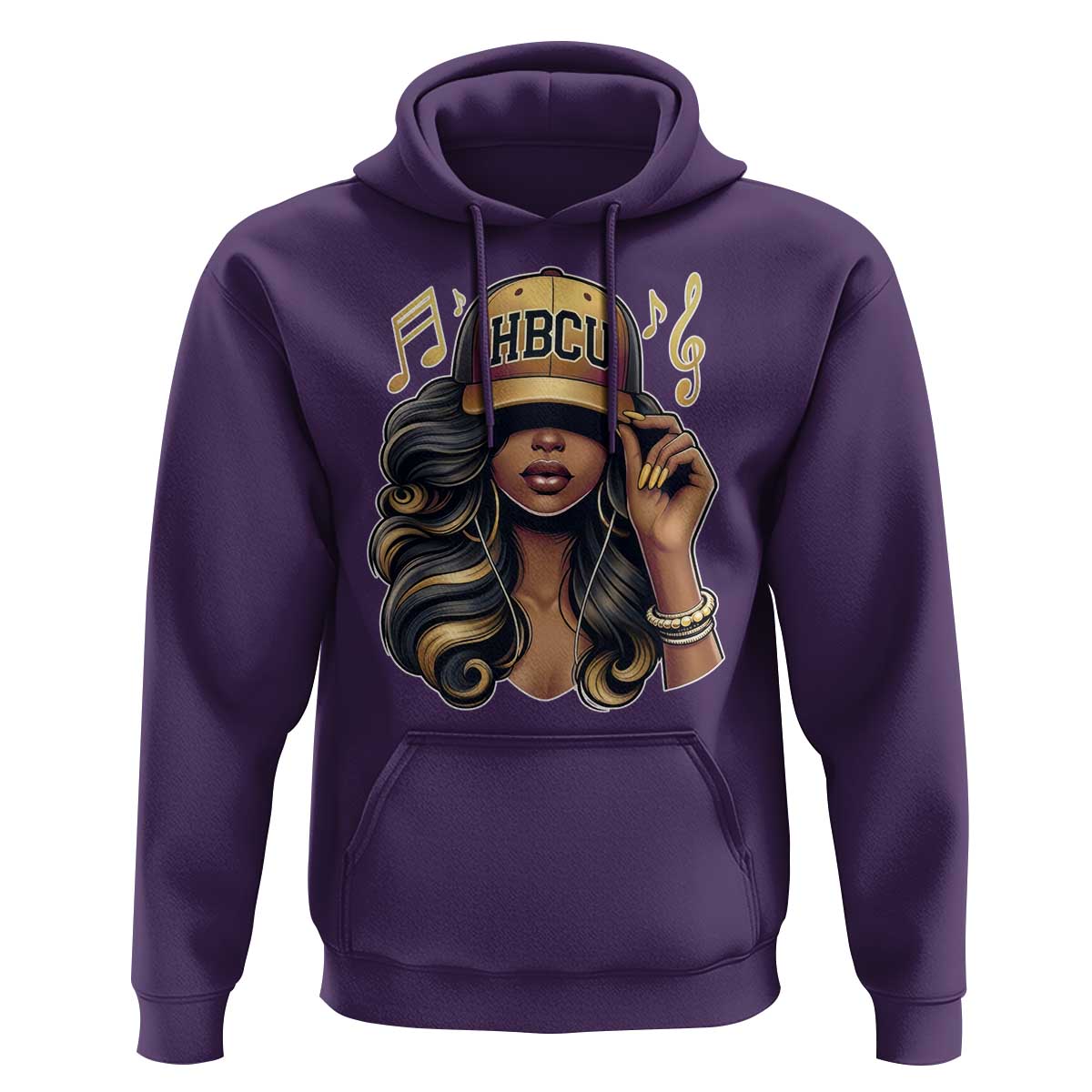 HBCU Queen Vibes Hoodie Melanin Music College Pride for Black Excellence Supporters