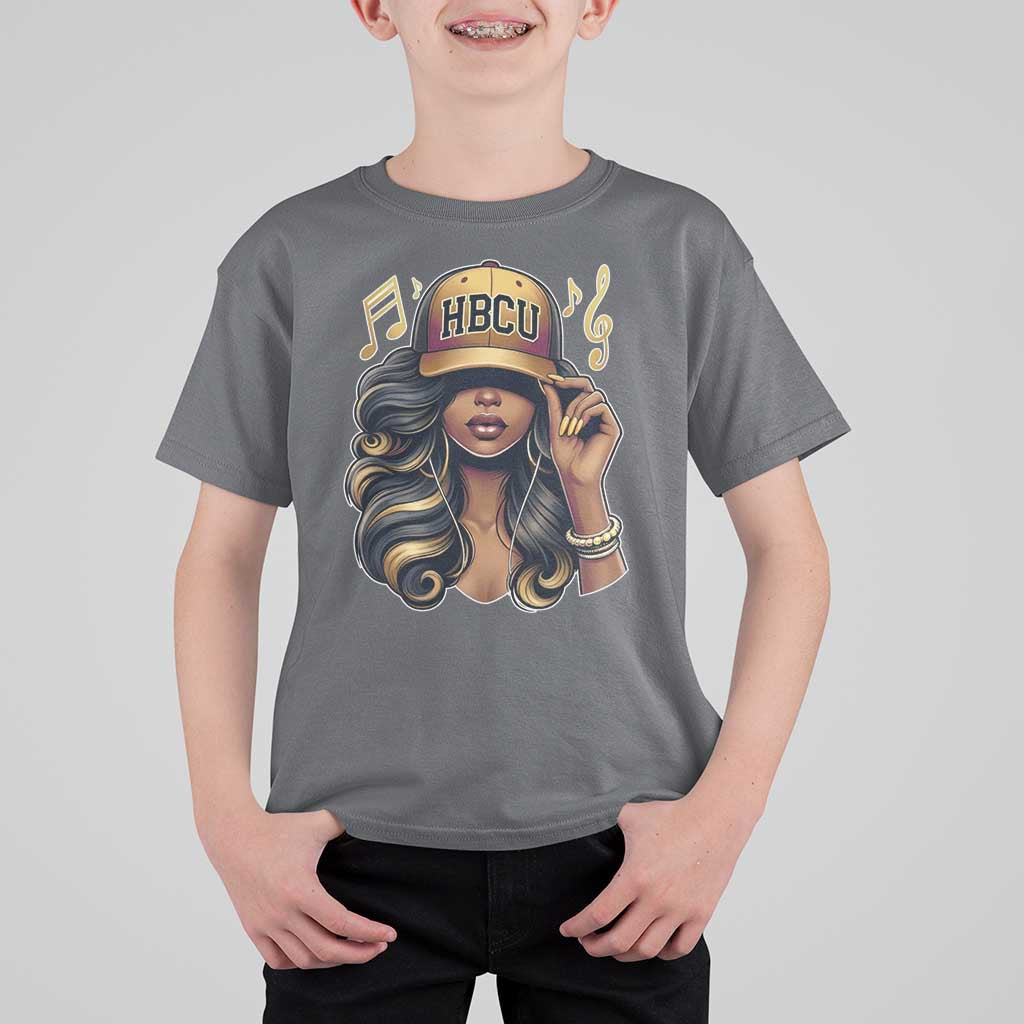 HBCU Queen Vibes T Shirt For Kid Melanin Music College Pride for Black Excellence Supporters