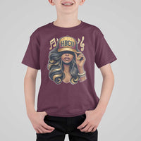 HBCU Queen Vibes T Shirt For Kid Melanin Music College Pride for Black Excellence Supporters