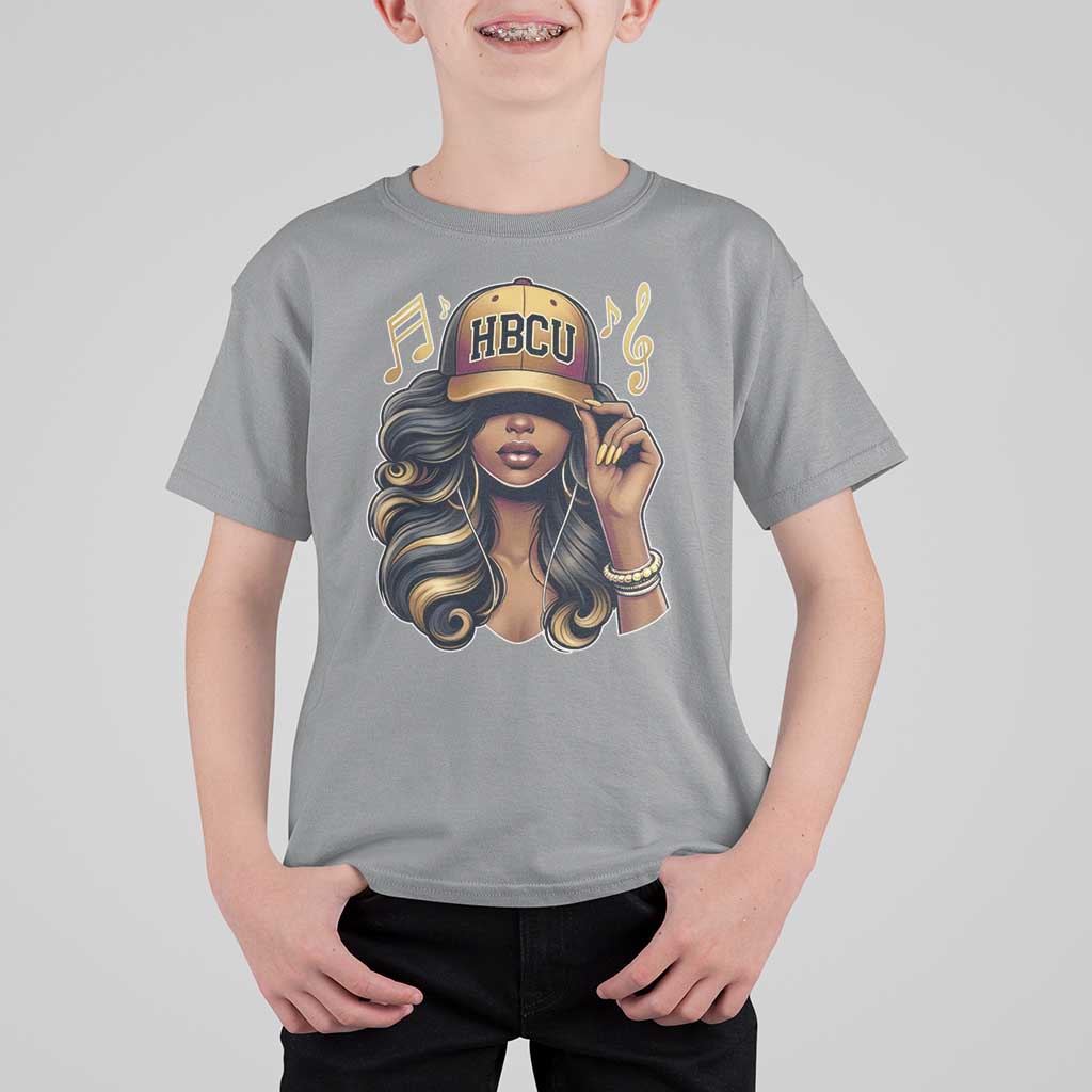 HBCU Queen Vibes T Shirt For Kid Melanin Music College Pride for Black Excellence Supporters