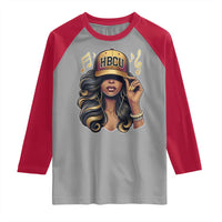 HBCU Queen Vibes Raglan Shirt Melanin Music College Pride for Black Excellence Supporters