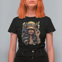 HBCU Queen Vibes T Shirt For Women Melanin Music College Pride for Black Excellence Supporters
