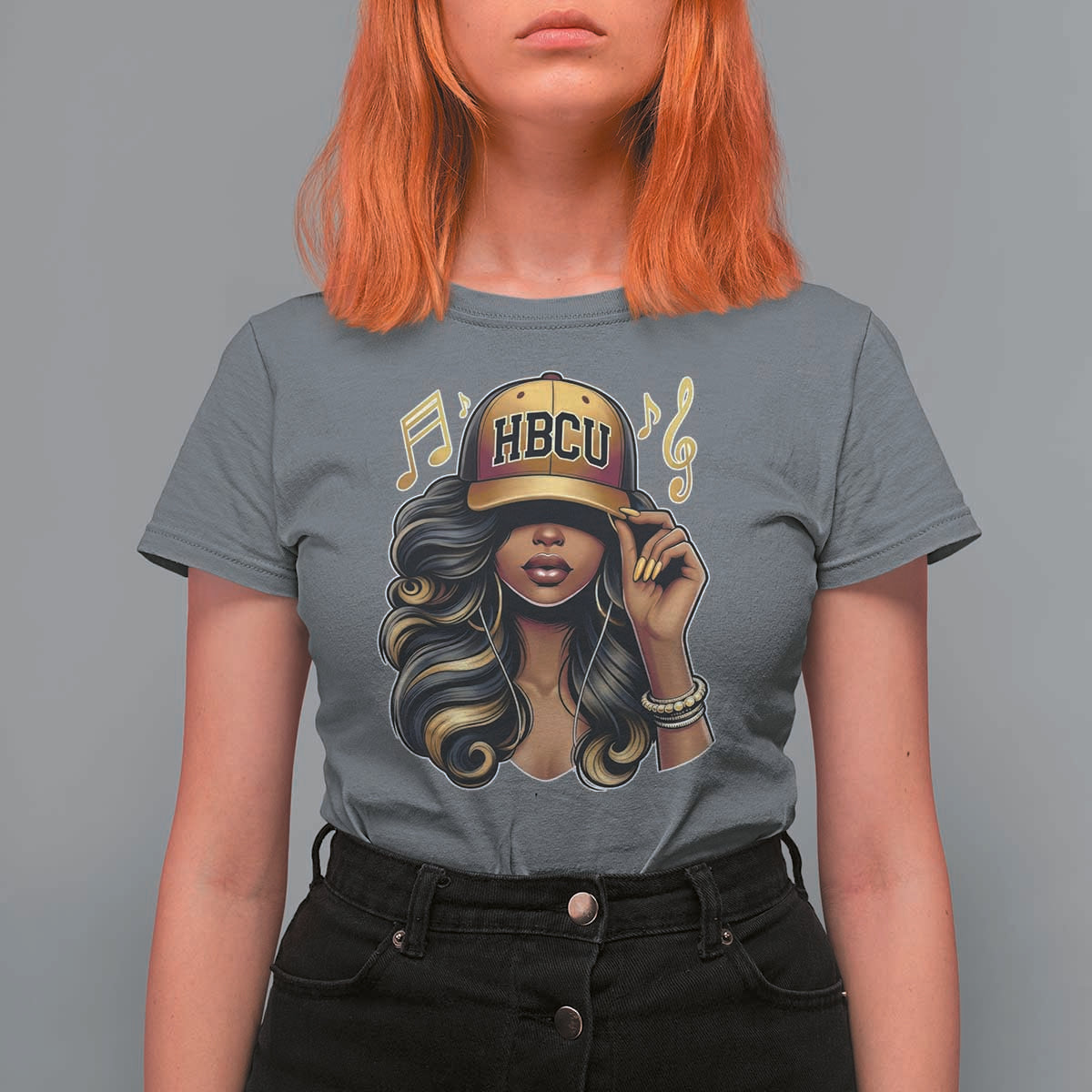 HBCU Queen Vibes T Shirt For Women Melanin Music College Pride for Black Excellence Supporters