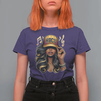 HBCU Queen Vibes T Shirt For Women Melanin Music College Pride for Black Excellence Supporters