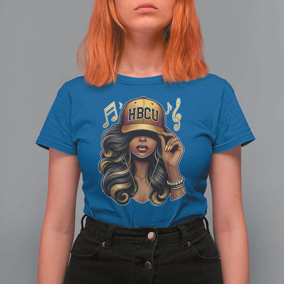 HBCU Queen Vibes T Shirt For Women Melanin Music College Pride for Black Excellence Supporters