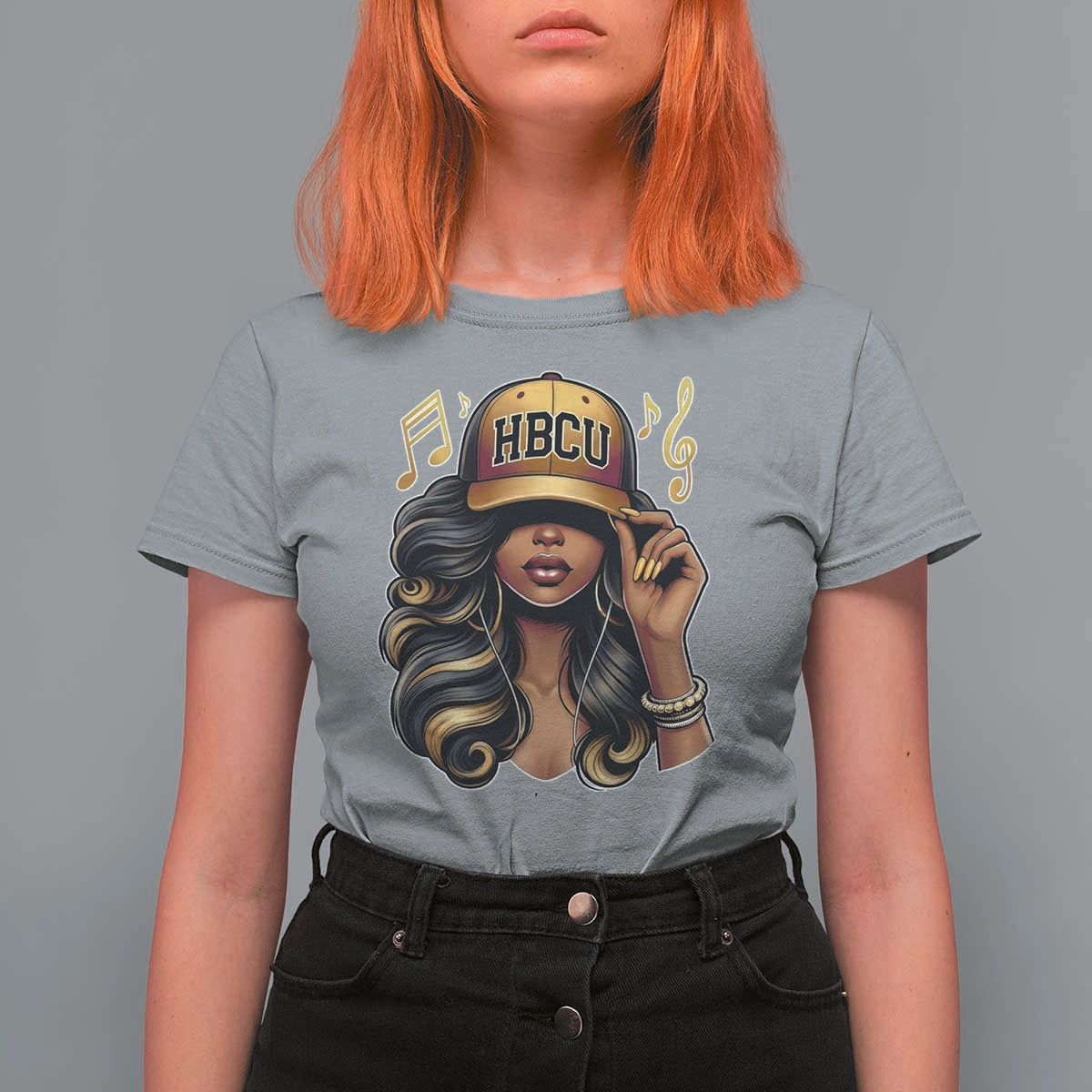 HBCU Queen Vibes T Shirt For Women Melanin Music College Pride for Black Excellence Supporters