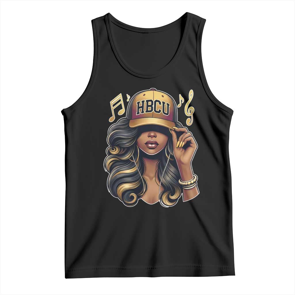 HBCU Queen Vibes Tank Top Melanin Music College Pride for Black Excellence Supporters