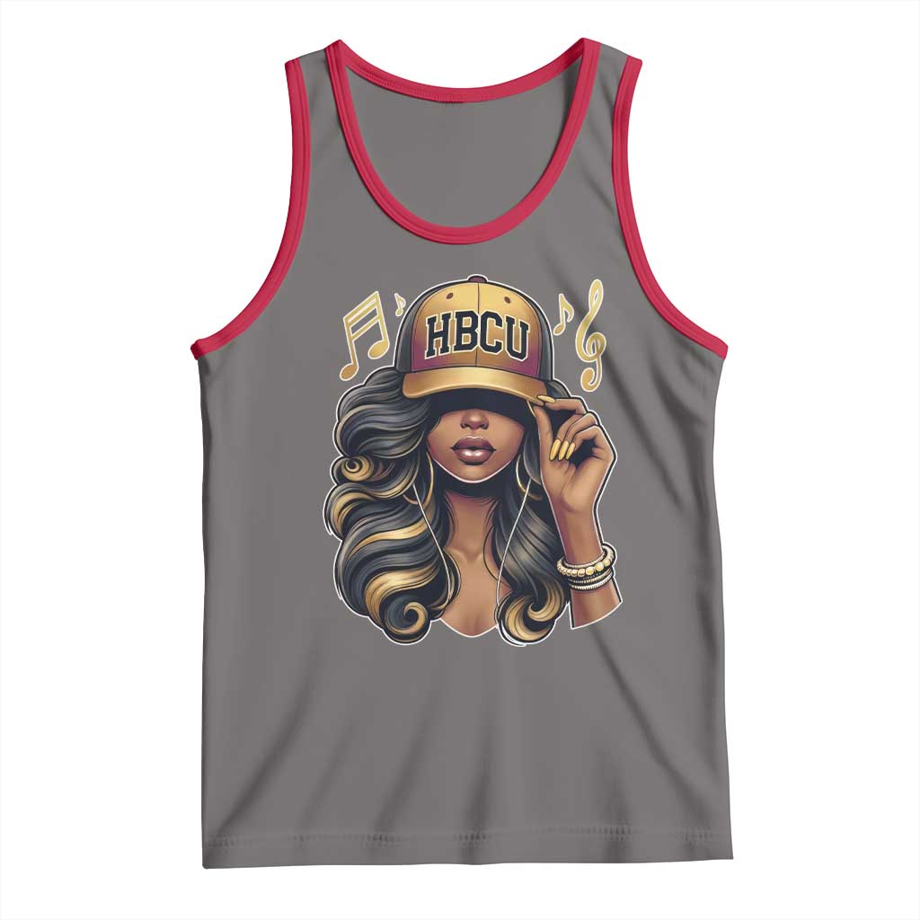 HBCU Queen Vibes Tank Top Melanin Music College Pride for Black Excellence Supporters