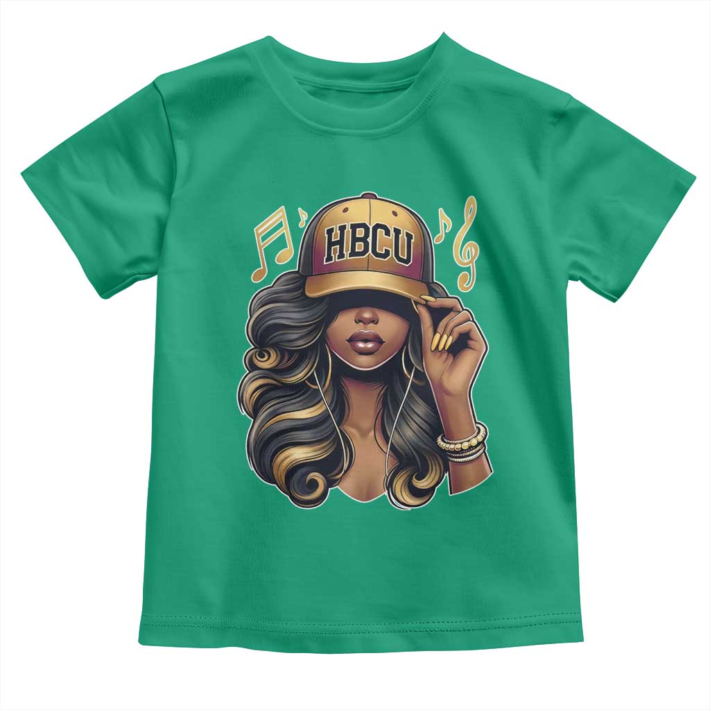 HBCU Queen Vibes Toddler T Shirt Melanin Music College Pride for Black Excellence Supporters