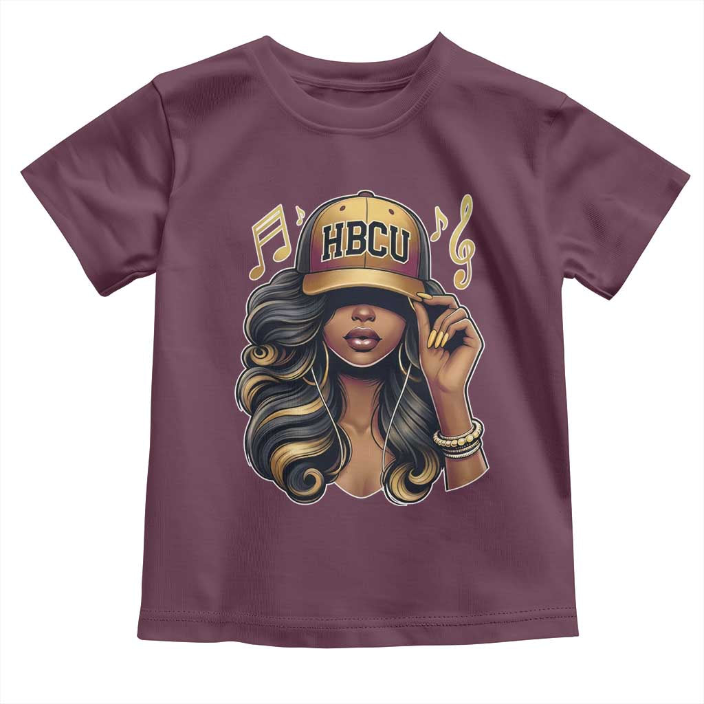 HBCU Queen Vibes Toddler T Shirt Melanin Music College Pride for Black Excellence Supporters