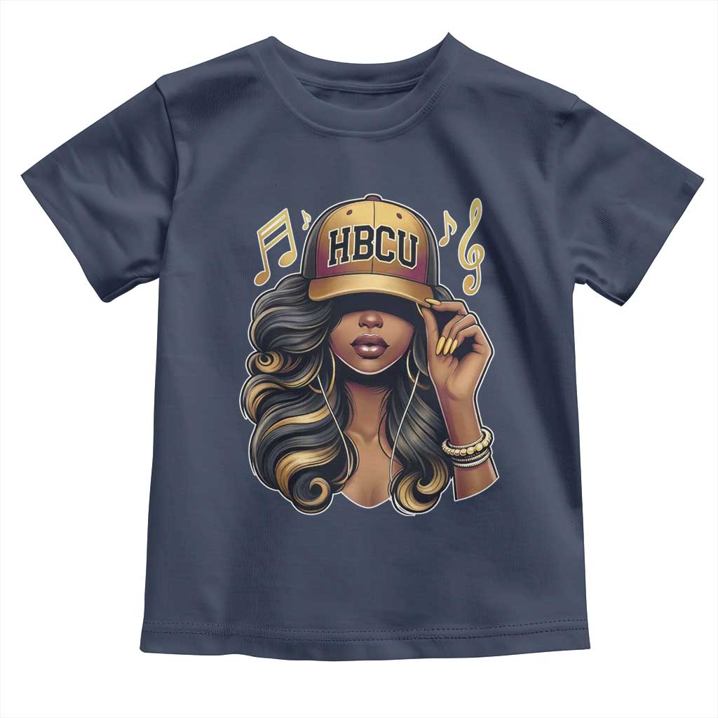 HBCU Queen Vibes Toddler T Shirt Melanin Music College Pride for Black Excellence Supporters