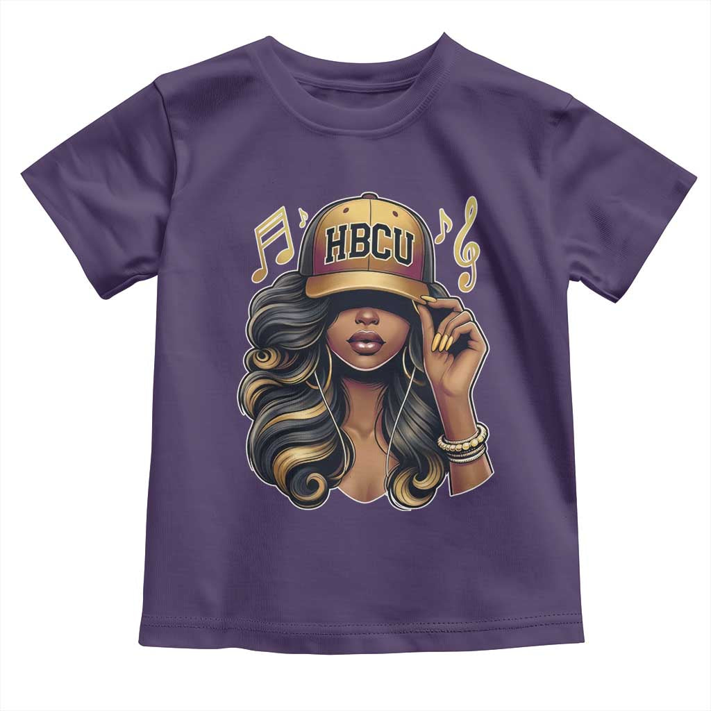 HBCU Queen Vibes Toddler T Shirt Melanin Music College Pride for Black Excellence Supporters