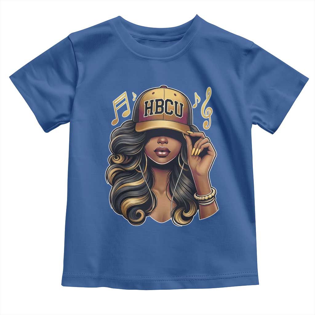 HBCU Queen Vibes Toddler T Shirt Melanin Music College Pride for Black Excellence Supporters