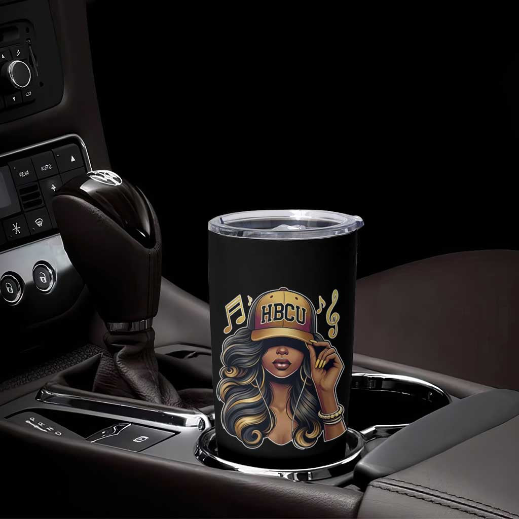 HBCU Queen Vibes Tumbler Cup Melanin Music College Pride for Black Excellence Supporters