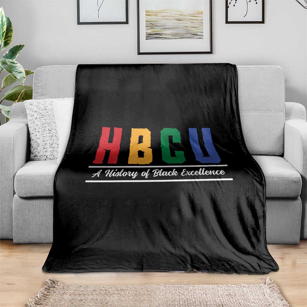 HBCU A History of Black Excellence Throw Blanket College Pride Statement Celebrating African American Achievement