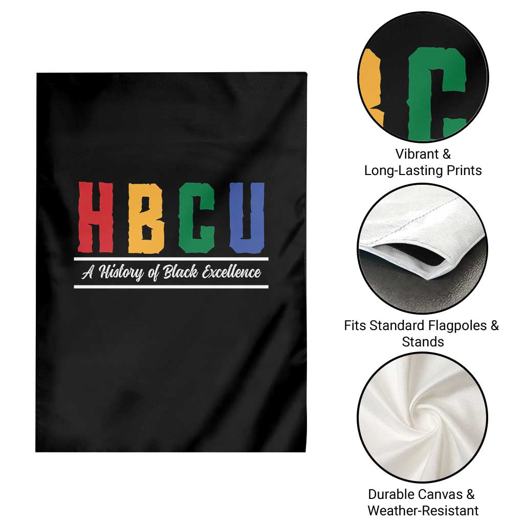 HBCU A History of Black Excellence Garden Flag College Pride Statement Celebrating African American Achievement