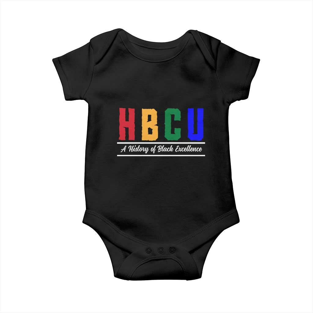 HBCU A History of Black Excellence Baby Onesie College Pride Statement Celebrating African American Achievement