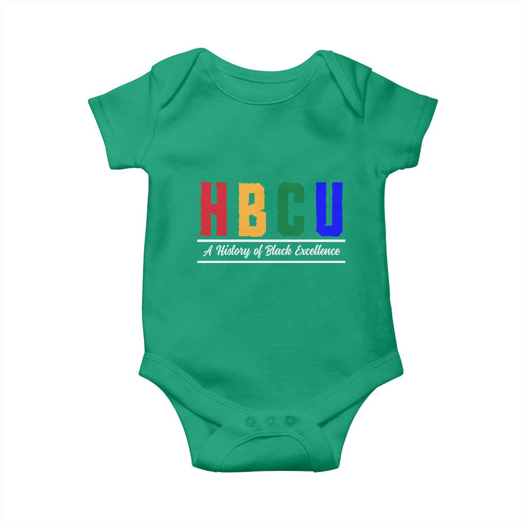 HBCU A History of Black Excellence Baby Onesie College Pride Statement Celebrating African American Achievement