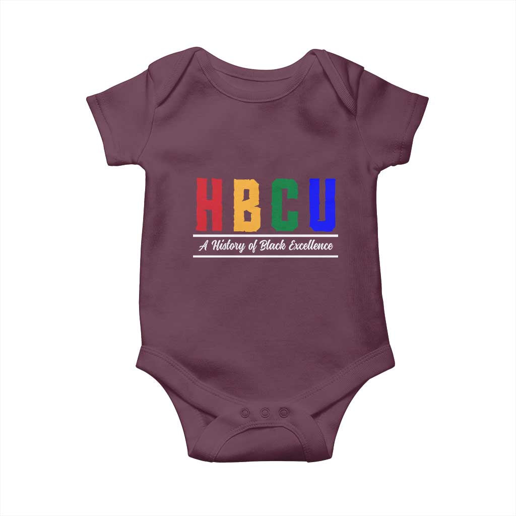 HBCU A History of Black Excellence Baby Onesie College Pride Statement Celebrating African American Achievement