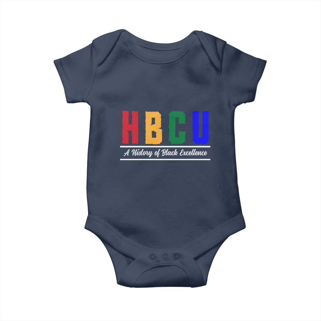 HBCU A History of Black Excellence Baby Onesie College Pride Statement Celebrating African American Achievement