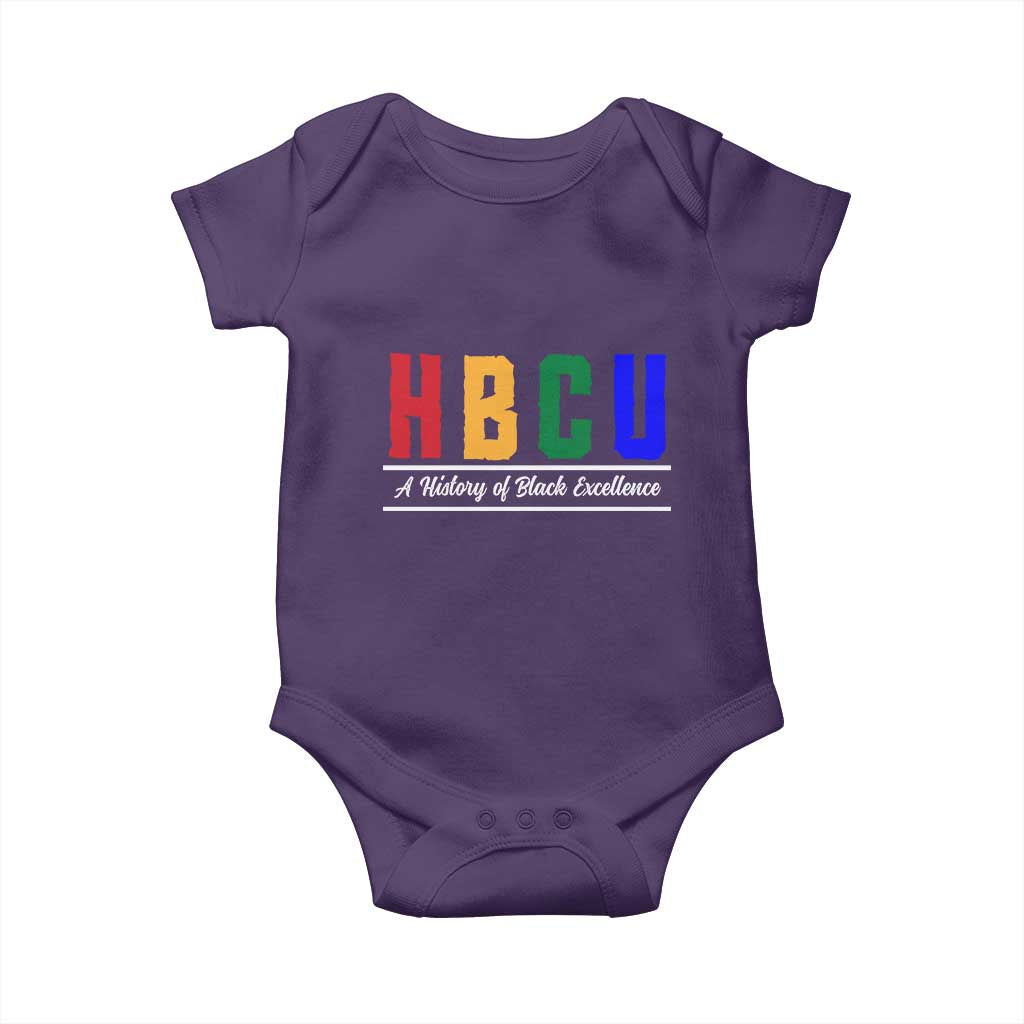 HBCU A History of Black Excellence Baby Onesie College Pride Statement Celebrating African American Achievement
