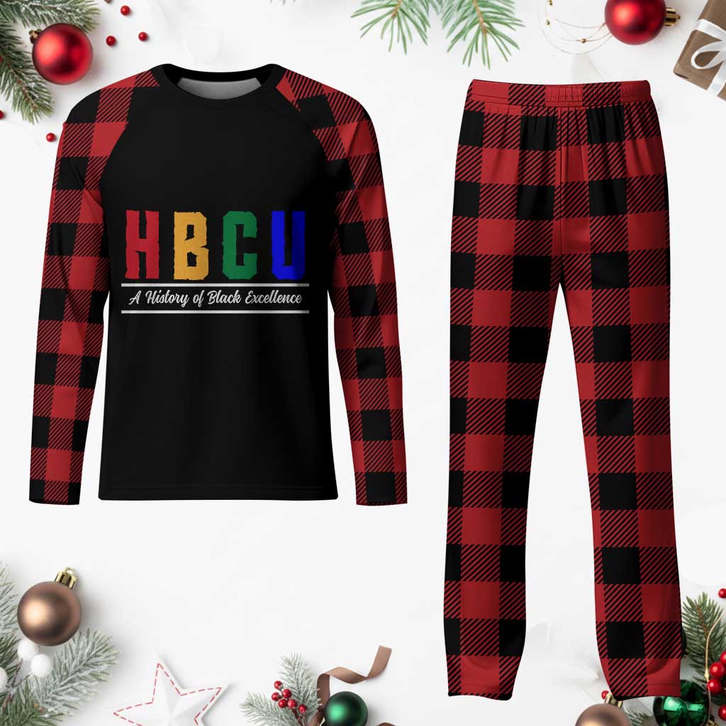 HBCU A History of Black Excellence Plaid Pajama Set College Pride Statement Celebrating African American Achievement