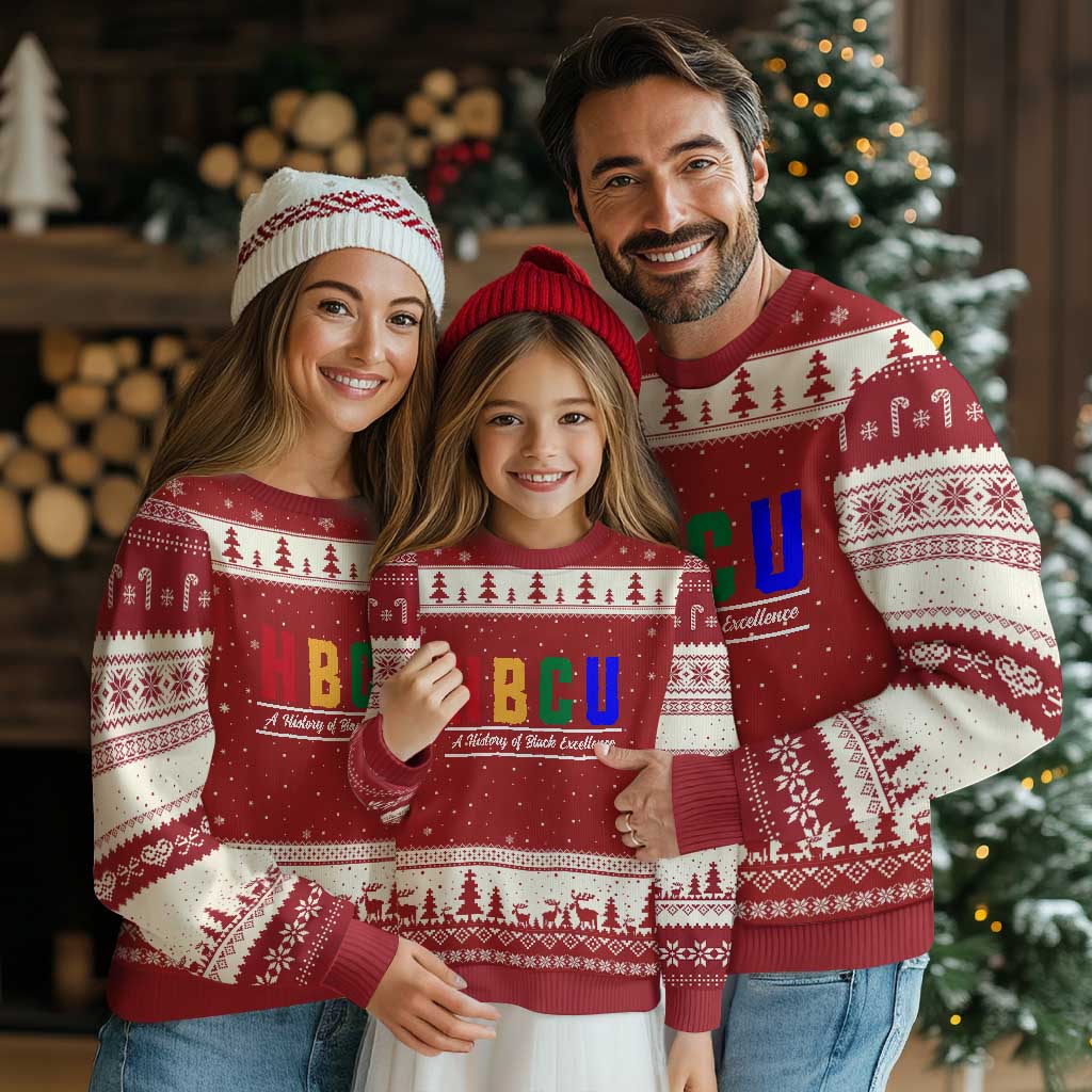 HBCU A History of Black Excellence Ugly Christmas Sweater College Pride Statement Celebrating African American Achievement