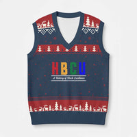 HBCU A History of Black Excellence V-Neck Knit Sweater Vest College Pride Statement Celebrating African American Achievement