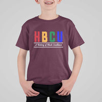 HBCU A History of Black Excellence T Shirt For Kid College Pride Statement Celebrating African American Achievement