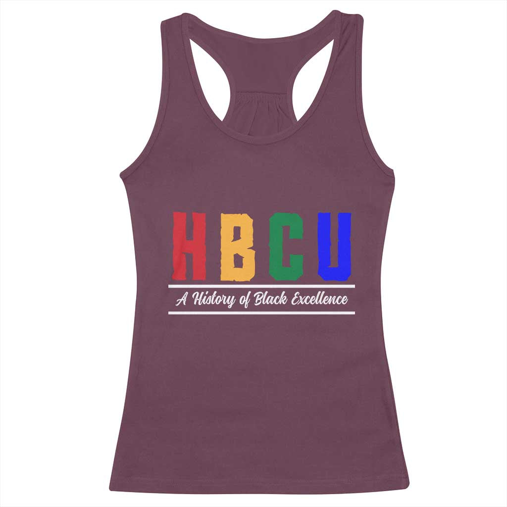 HBCU A History of Black Excellence Racerback Tank Top College Pride Statement Celebrating African American Achievement