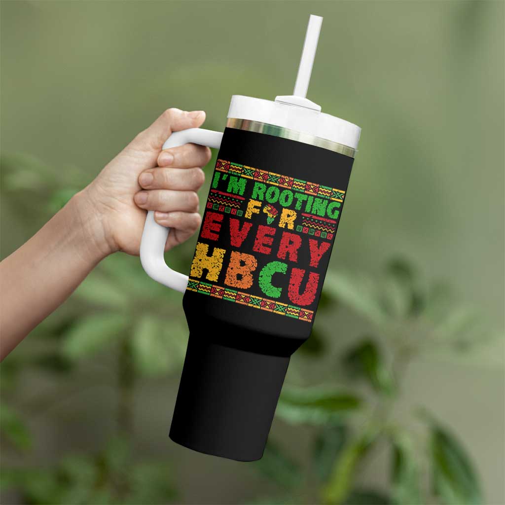 I’m Rooting for Every HBCU Tumbler With Handle Pan African Pride College Support Statement