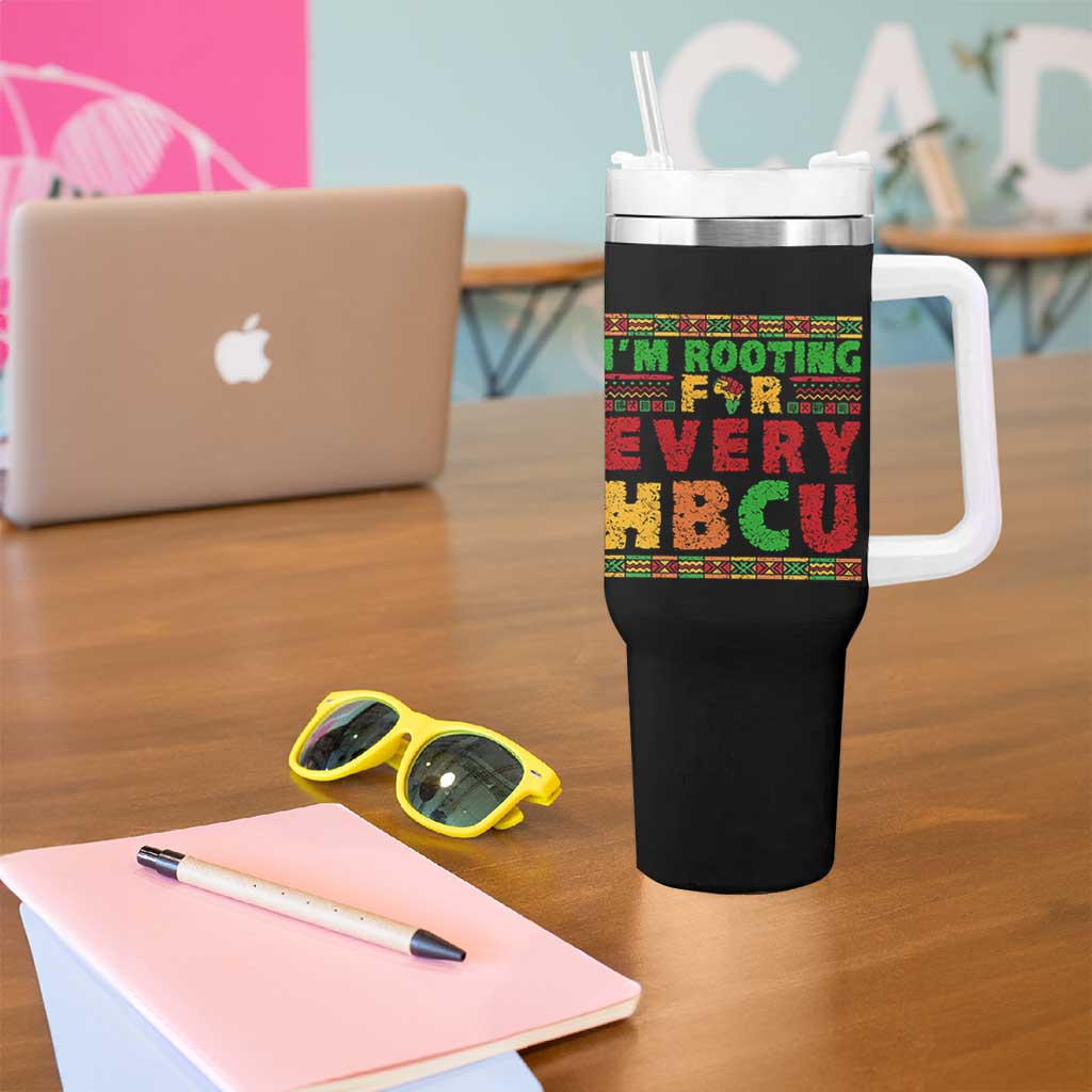 I’m Rooting for Every HBCU Tumbler With Handle Pan African Pride College Support Statement