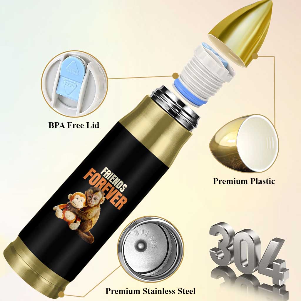 Friends Forever Viral Punch The Monkey Bullet Tumbler Cute Baby Monkey Hugging Plush Toy Best Friend Gift
