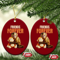 Friends Forever Viral Punch The Monkey Ceramic Ornament Cute Baby Monkey Hugging Plush Toy Best Friend Gift