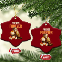 Friends Forever Viral Punch The Monkey Ceramic Ornament Cute Baby Monkey Hugging Plush Toy Best Friend Gift