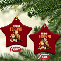 Friends Forever Viral Punch The Monkey Ceramic Ornament Cute Baby Monkey Hugging Plush Toy Best Friend Gift