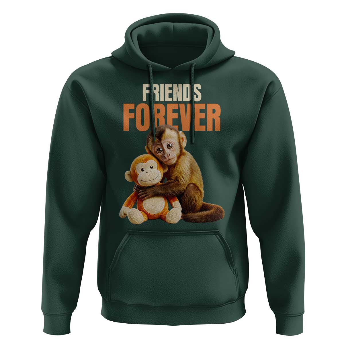 Friends Forever Viral Punch The Monkey Hoodie Cute Baby Monkey Hugging Plush Toy Best Friend Gift