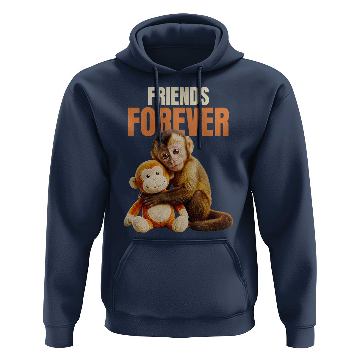 Friends Forever Viral Punch The Monkey Hoodie Cute Baby Monkey Hugging Plush Toy Best Friend Gift