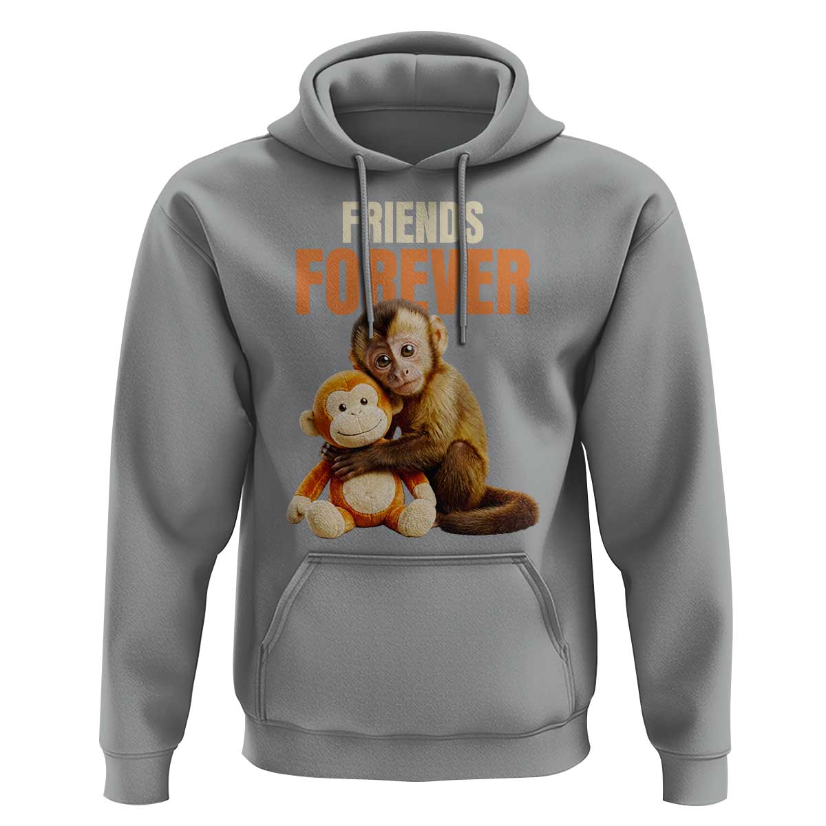 Friends Forever Viral Punch The Monkey Hoodie Cute Baby Monkey Hugging Plush Toy Best Friend Gift