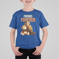 Friends Forever Viral Punch The Monkey T Shirt For Kid Cute Baby Monkey Hugging Plush Toy Best Friend Gift