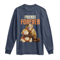 Friends Forever Viral Punch The Monkey Long Sleeve Shirt Cute Baby Monkey Hugging Plush Toy Best Friend Gift